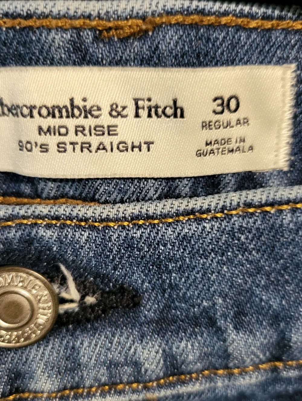 AMBERCROMBIE & FITCH 90's STRAIGHT LEG JEANS SZ 30